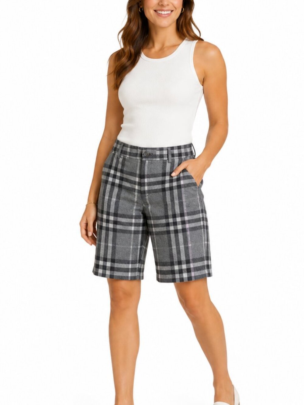 Burberry London Bermuda Wool Plaid Shorts – Women's Size 8